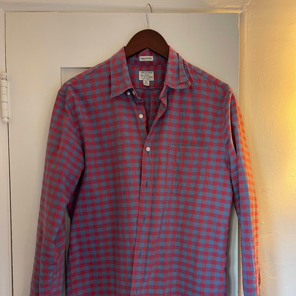 FIRE ASS J Crew Slim Fit Gingham Shirt (red / blue checks) J. Crew